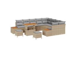 Maison Exclusive - Conjunto De Sofá De Jardim 12 Pcs Bege E Cinza Claro