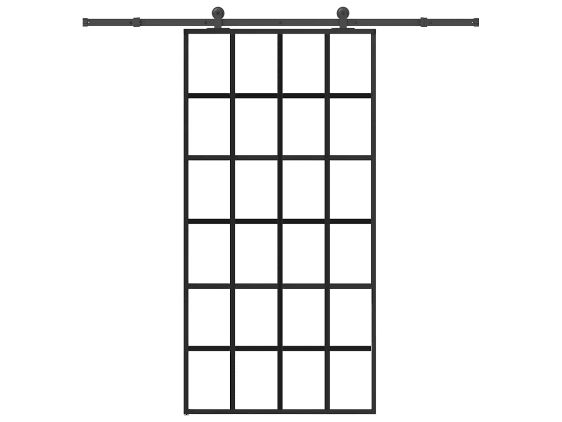 Vidaxl Porta Deslizante C/ Conj Ferragens 102x205cm Vidro Esg/alumínio