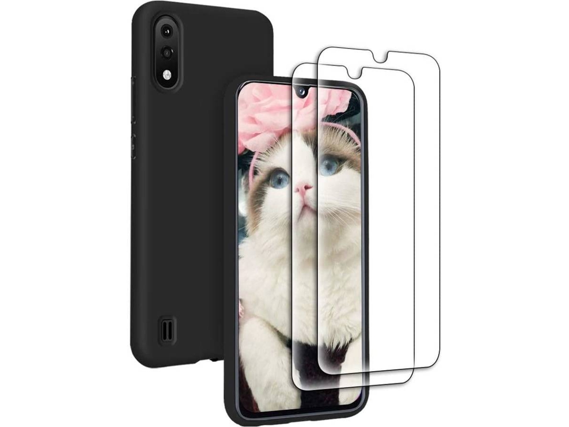 Capa + Película Samsung Galaxy A01 HONGWE. Preto