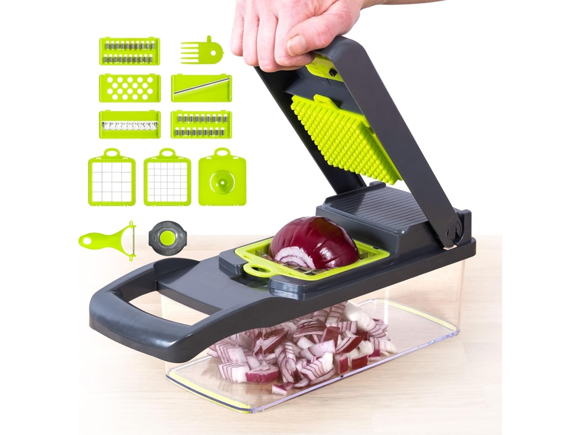 Mandolina multifuncional para legumes com recipiente julienne ajustável. Slowmoose Fruit Kitchen Gadgets.