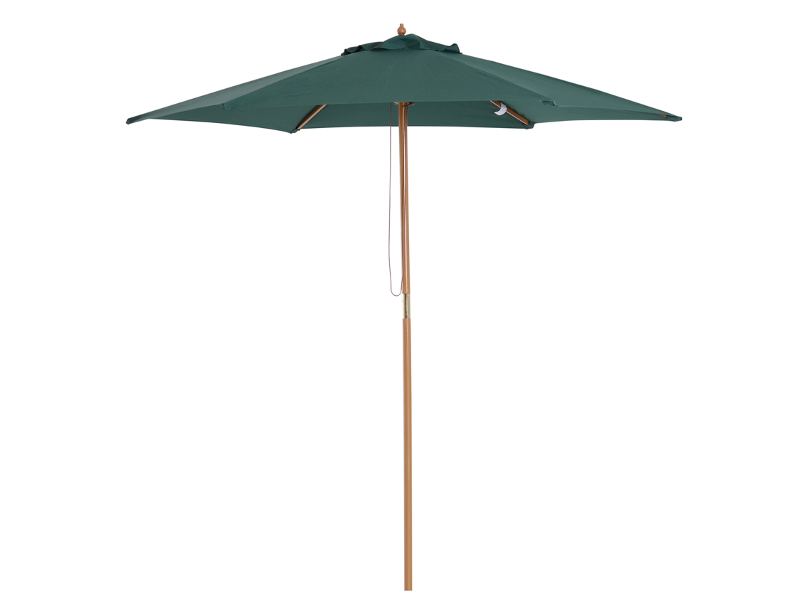 Guarda sol de Madeira Ø250x230cm com Sistema de Polia e 6 Varetas BTFORUS