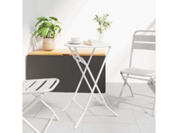 Vidaxl Mesa De Jardim Branco 50 X 50 X 72 Cm Metal