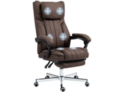 Cadeira de Escritório Poliéster, Espuma, Placa Multicamadas e Aço Cor Marrom Escuro 65x61x101-113 cm Vinsetto