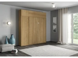Cama Abatível 160 Vertical com Coluna ITAMOBY Kentaro (234 x 39 x 210 cm - Painéis em Melamina - Carvalho Natural)
