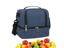 Bolsa Térmica Isolada Com Armazenamento De Camada Dupla, Bolsa De Piquenique Impermeável Para Camping, Praia E Trabalho, Azul Marinho