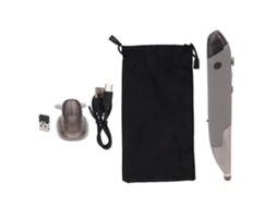 Caneta Mouse Sem Fio Com Entrada De Voz Óptica De Bolso 2.4ghz 33ft 1600dpi Usb Para Pc Laptop Tablet Cinza