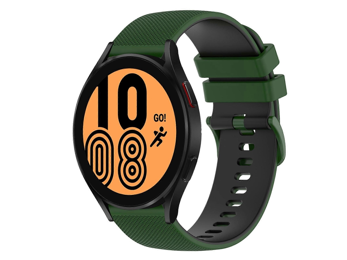 Pulseira De Silicone Quadriculada Bicolor Para Samsung Galaxy Watch4 40mm 20mm