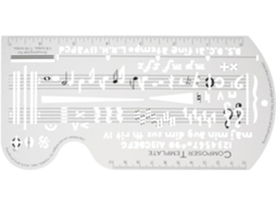 Régua de plástico portátil para compor símbolos sonoros, ferramenta fácil de usar para desenhar linhas-guia em salas de aula.