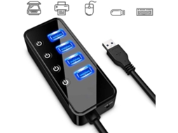 Portas Usb 3.0 Hub Com 1 Porta De Carregamento, Interruptor Liga/desliga Simples Brilvibera