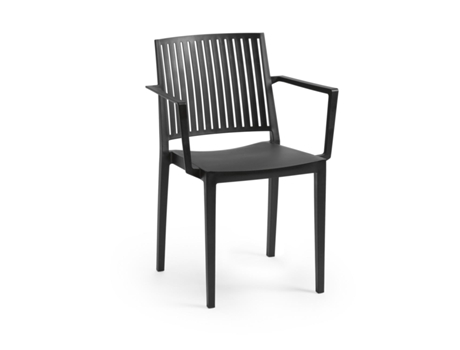 Conjunto 4 Cadeiras Bars com Braços Preto Tensai Furniture