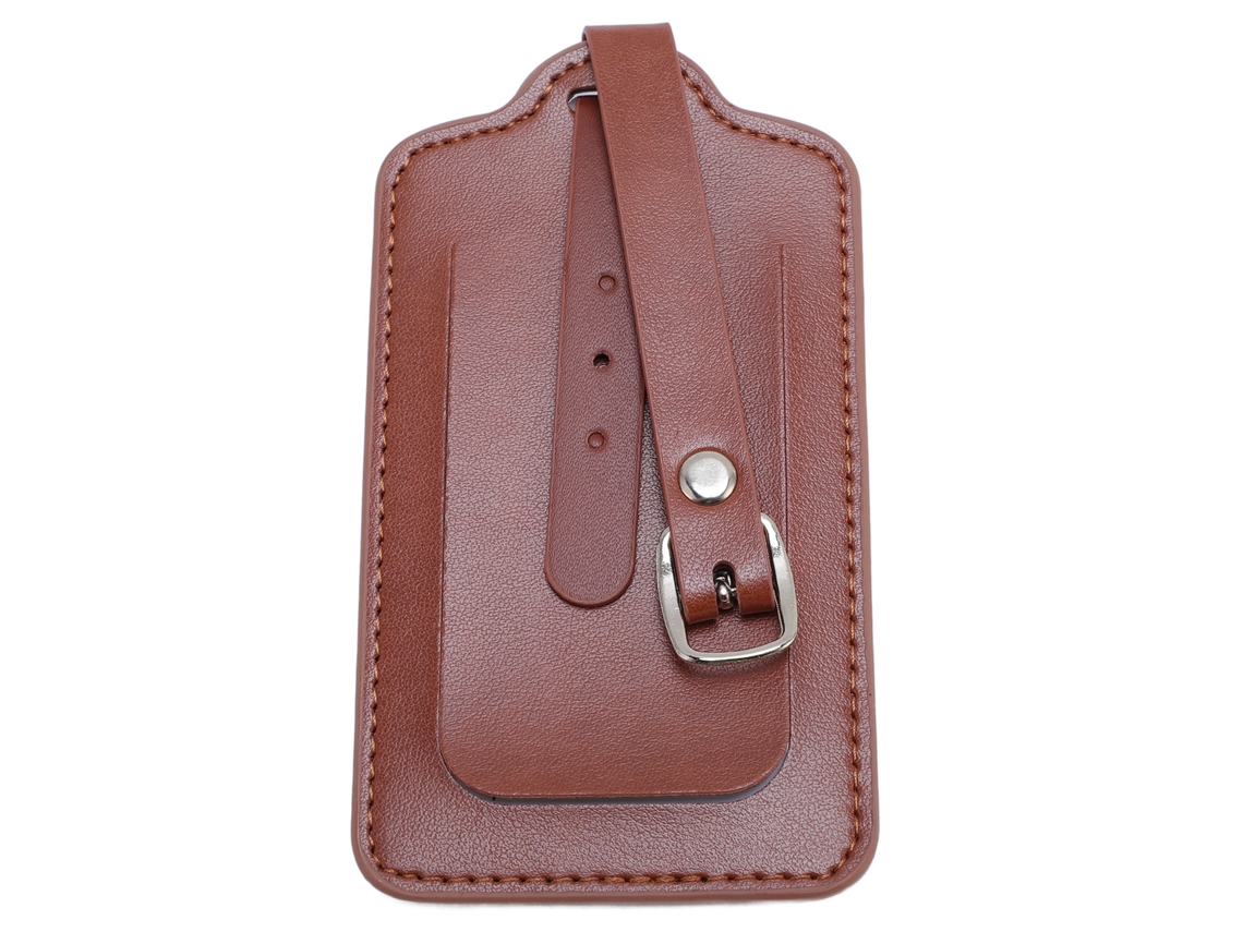 Etiqueta de Maleta de Couro PU Impermeável com Fechamento Elegante para Viagens e Negócios Café | S/MARCA