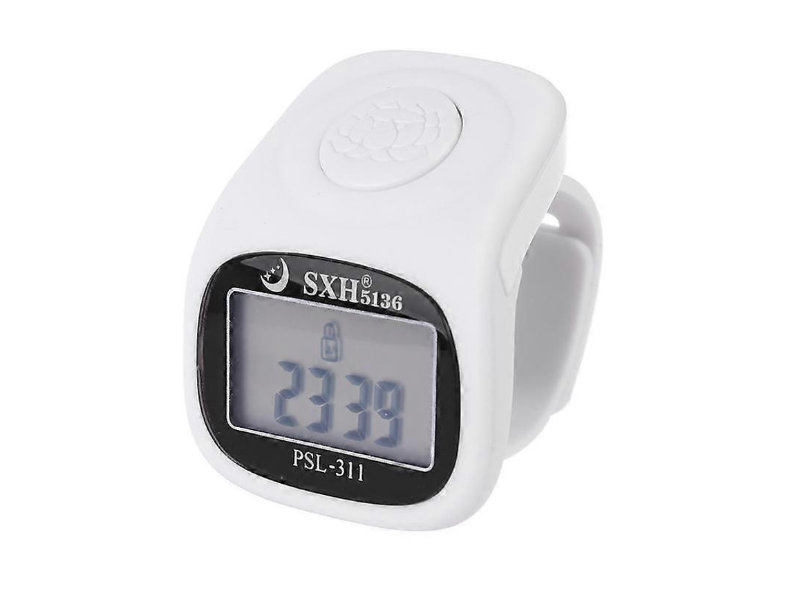Contador Digital de 6 Dedos com 8 Canais, Luz de Fundo, Hora, Oração e Anel de Silicone Branco BRILVIBERA