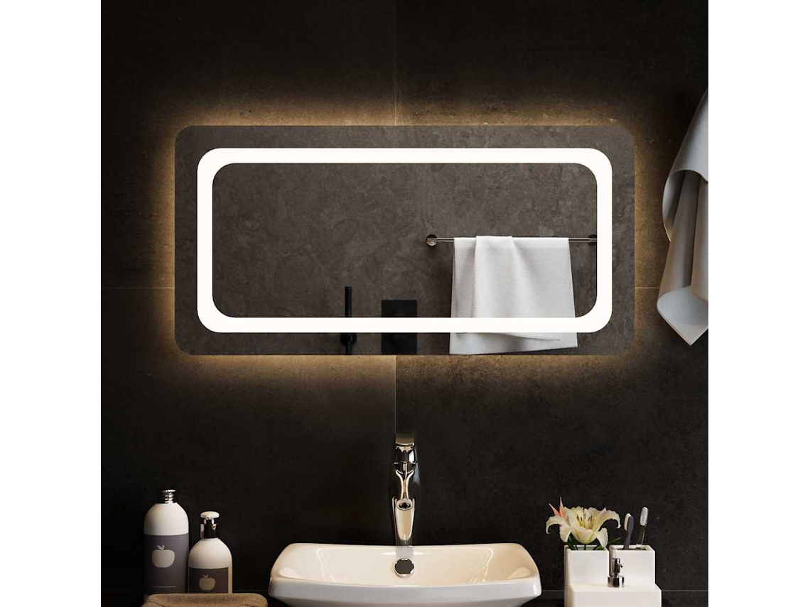 Vidaxl Espelho De Casa De Banho Com Luzes Led 80x40 Cm