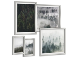 Conjunto De Pinturas Florestas Verdes De Paisagens Nebulosas Espelharte (5 Peças)