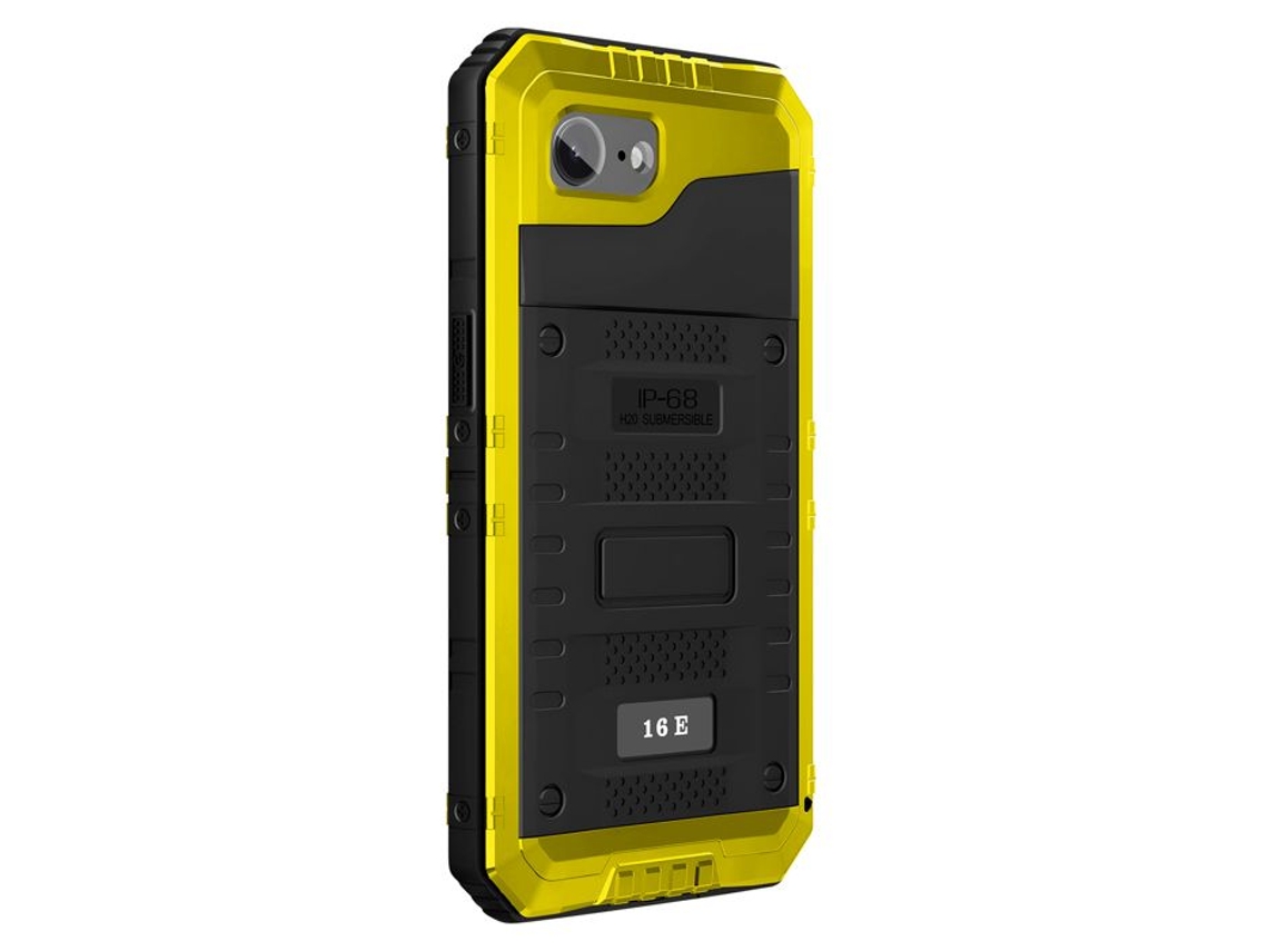 Capa Protetora Para Iphone 17, Totalmente Integrada, Resistente À Água (ip68) Com Alça, Preta/amarela.