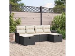Vidaxl Conjunto De Sofá De Jardim Com Almofada 6 Pcs Rattan Sintético