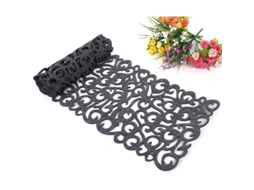 Caminho de mesa lavável 100x30 cm em feltro cinza escuro resistente ao calor com estampa floral decorativa