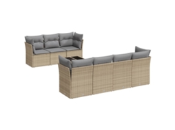 Garden Sofa Set, Garden Sofa Sets Vidaxl Bege Rattan / Vime (n/a)