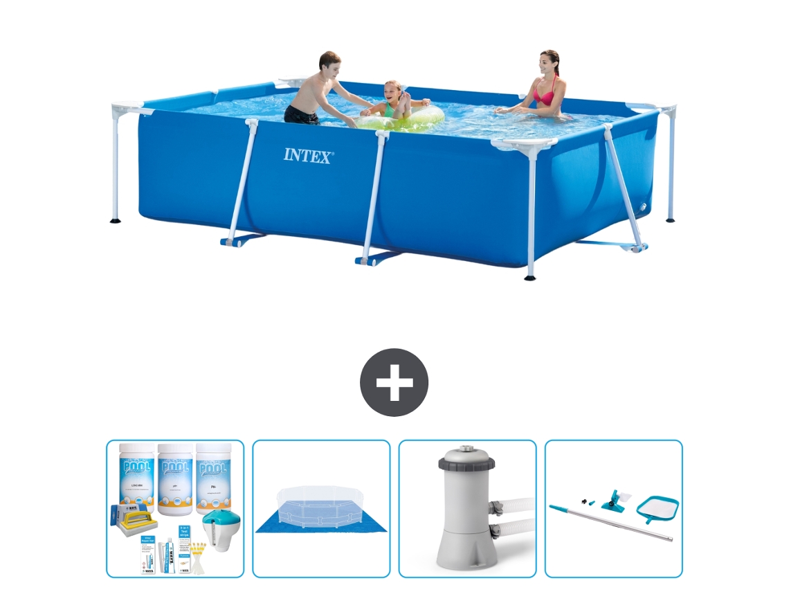 Intex Piscina Com Estrutura Retangular - 300x200x75 Cm - 5-peças S20837