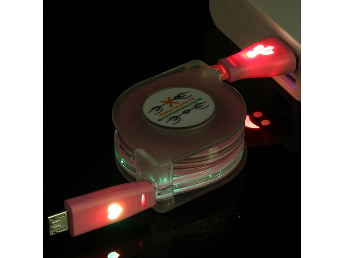 Cabo de Dados LAXISCREED Rosa Usb com Smiley Iluminado