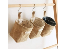 Peças De Bolsa De Armazenamento Em Algodão E Linho Lavável, Desmontável E Pendurável Na Parede Com Design Moderno E Multifuncional