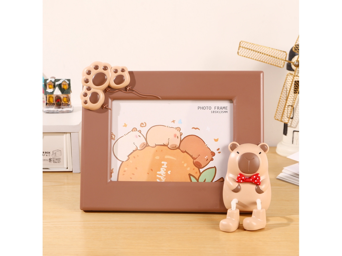 Quadro De Fotos Adorável Para Mesa De Cabeceira, Cor Marrom, Porquinho Da Índia, Horizontal, 7 Polegadas (12,4 * 17,8 Cm De Foto)