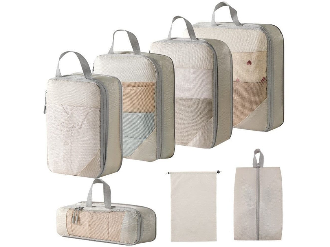 Conjunto de 7 Sacos de Compressão Leves para Mala e Mochila AQUAFORGE