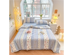 Colcha Acolchoada Fansu em Algodão Ideal para Ar Condicionado 100% Conjunto de Cama Sofá com Renda Branca 200x