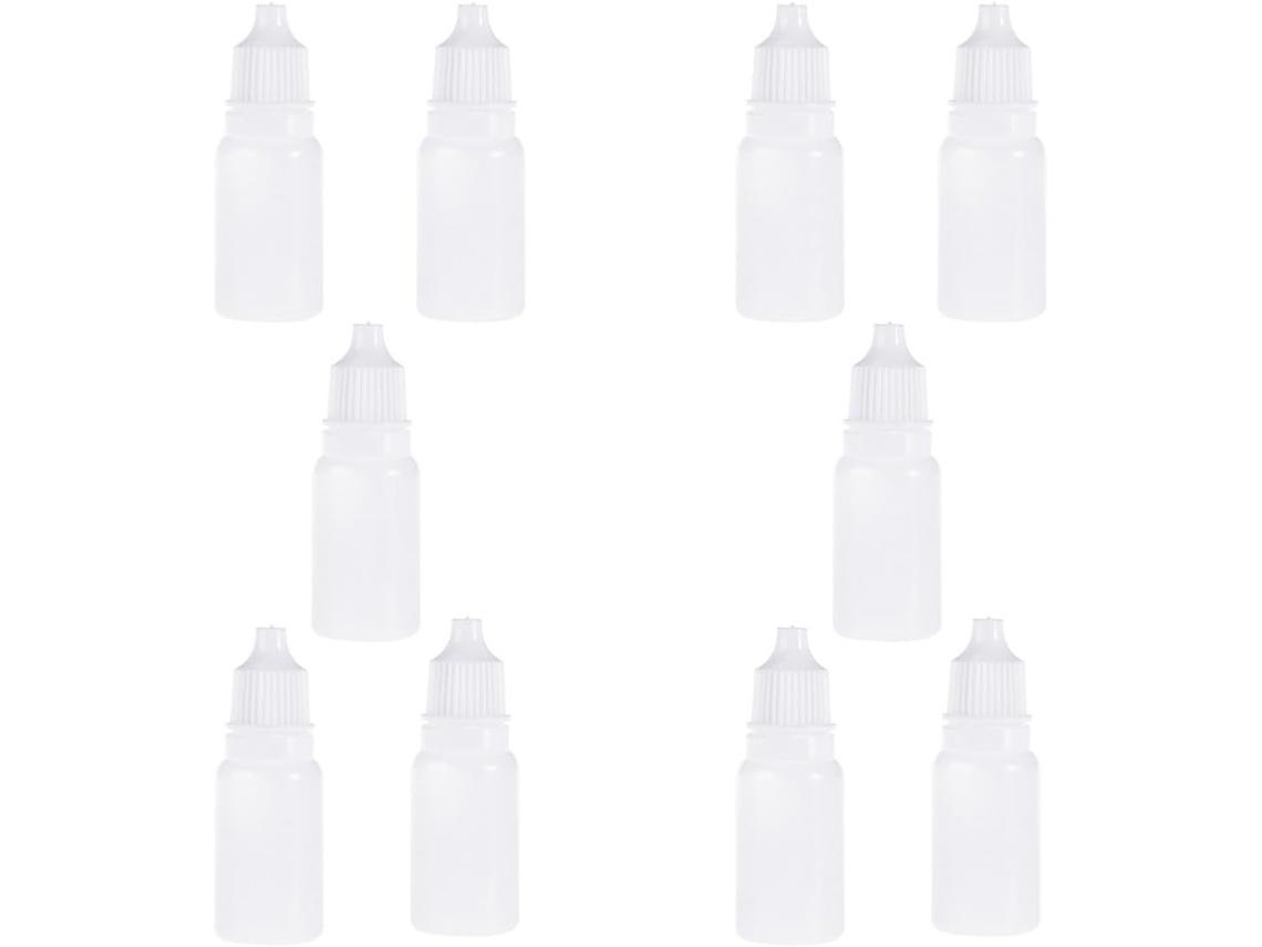 Frasco Conta-gotas De Plástico, Branco, 10 Unidades, Flexível
