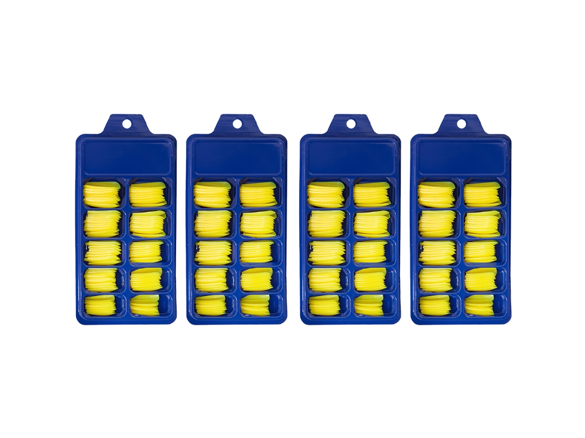 Adesivos Completos Para Unhas Postiças Longas De Balé Unhas Em T De Cor Sólida Amarelo ZMDECQNA 4 Un