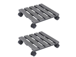 Conjunto 2 Carrinho para plantas VIDAXL Grey WPC (30x30x7,5 cm)