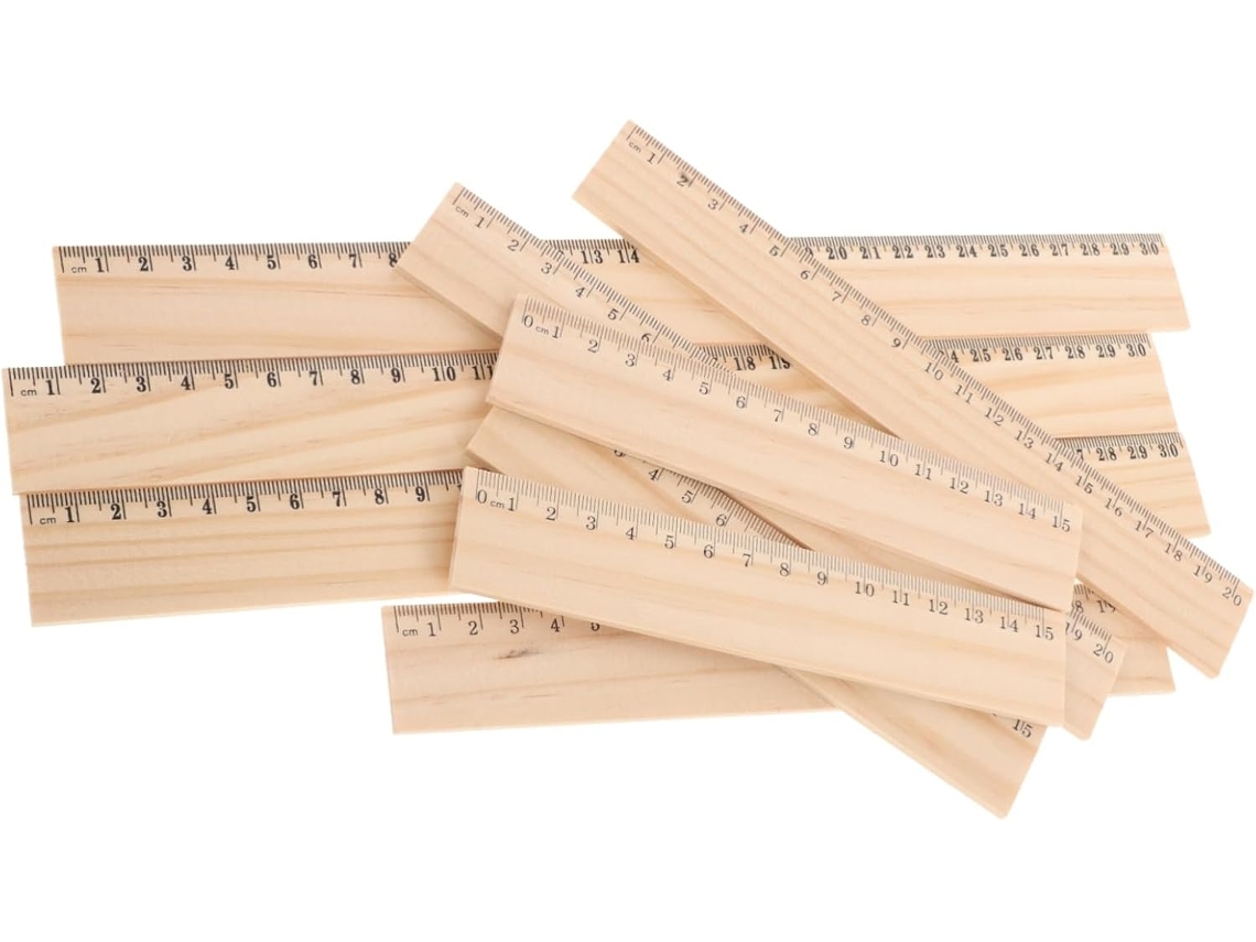 Lurelia Régua De Madeira 24 Peças 15 Cm Com Durável E Resistente Para Escola