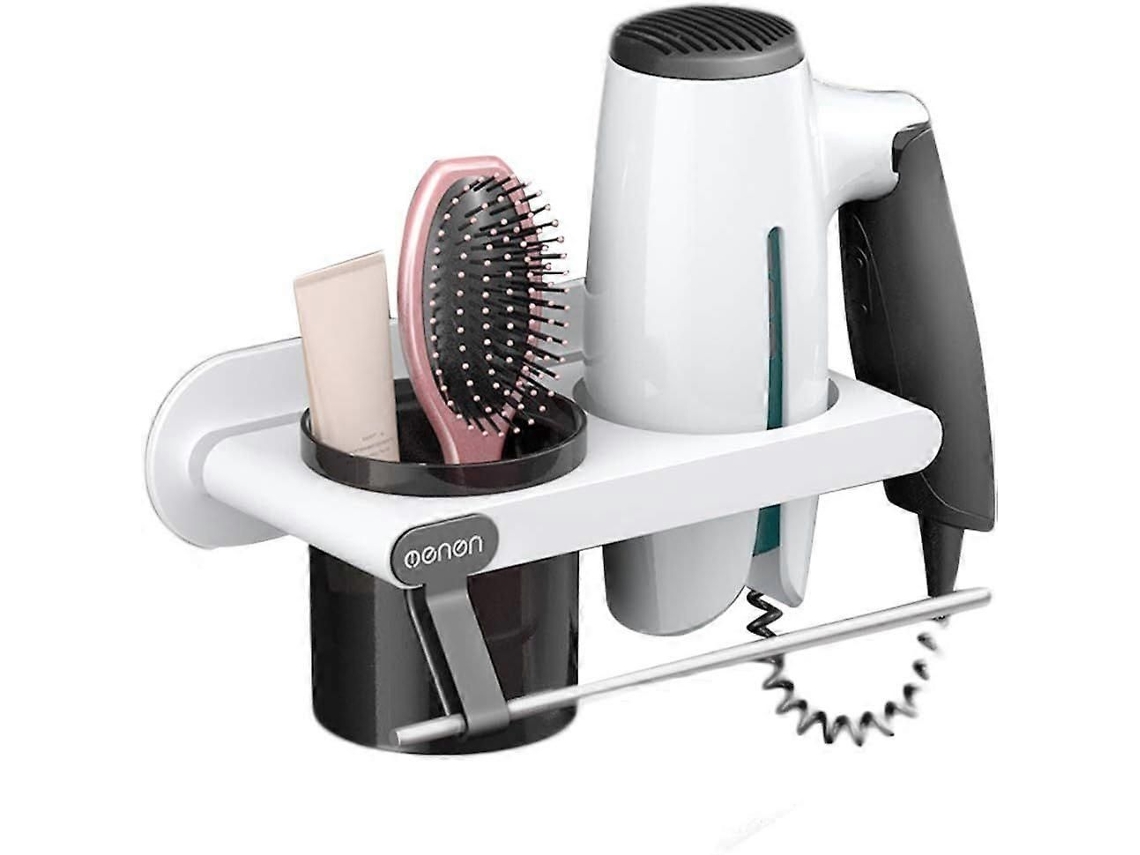 Suporte de Parede para Secador Cabelo, Cabelo com Barra Toalha, Multifuncion Al Removível GOKOCO