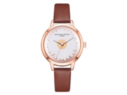 Relógio de Pulso Feminino Casual Simples Lvpai Quartzo com Cinto Pu Marrom