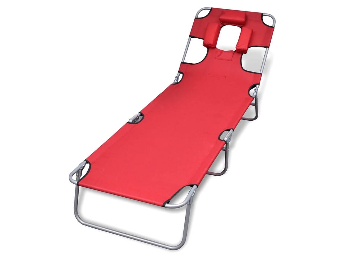 Sun Lounger, Sun Loungers Vidaxl Vermelho Tecido (n/a)