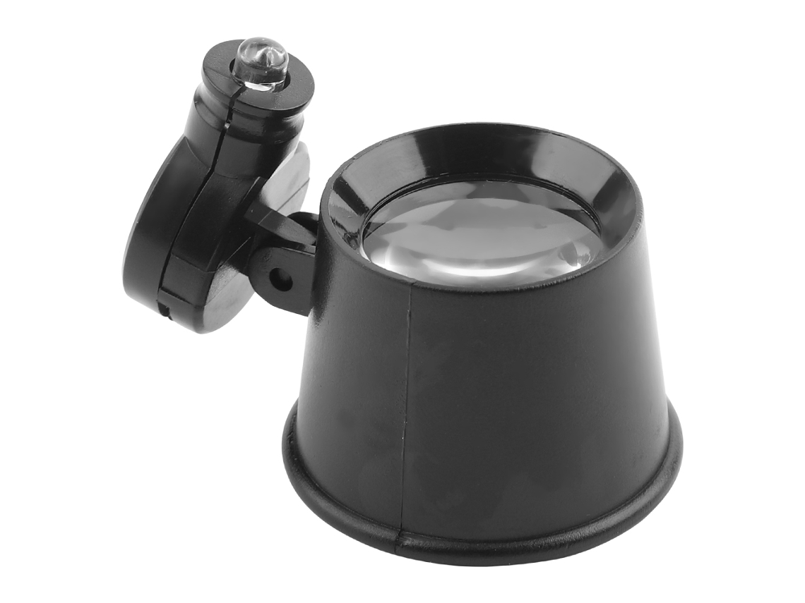 Lupa com Led 10x para Reparo de Relógios e Joias Lente de Vidro Magnifier Loupe