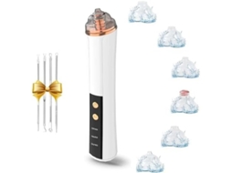Removedor De Cravos A Vácuo Limpador De Poros Facial 6 Poderes De Sucção 3 Níveis De Sucção Ajustáveis Recarregável Por Usb Branco Yizhood