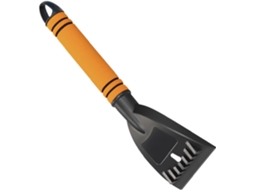 Raspador de neve multifuncional para carro, laranja, com cabo ergonômico em ABS.