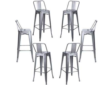 Pack 6 Bancos  Torix (Cinzento - 43 x 100 x 43 cm - Aço Reforçado)