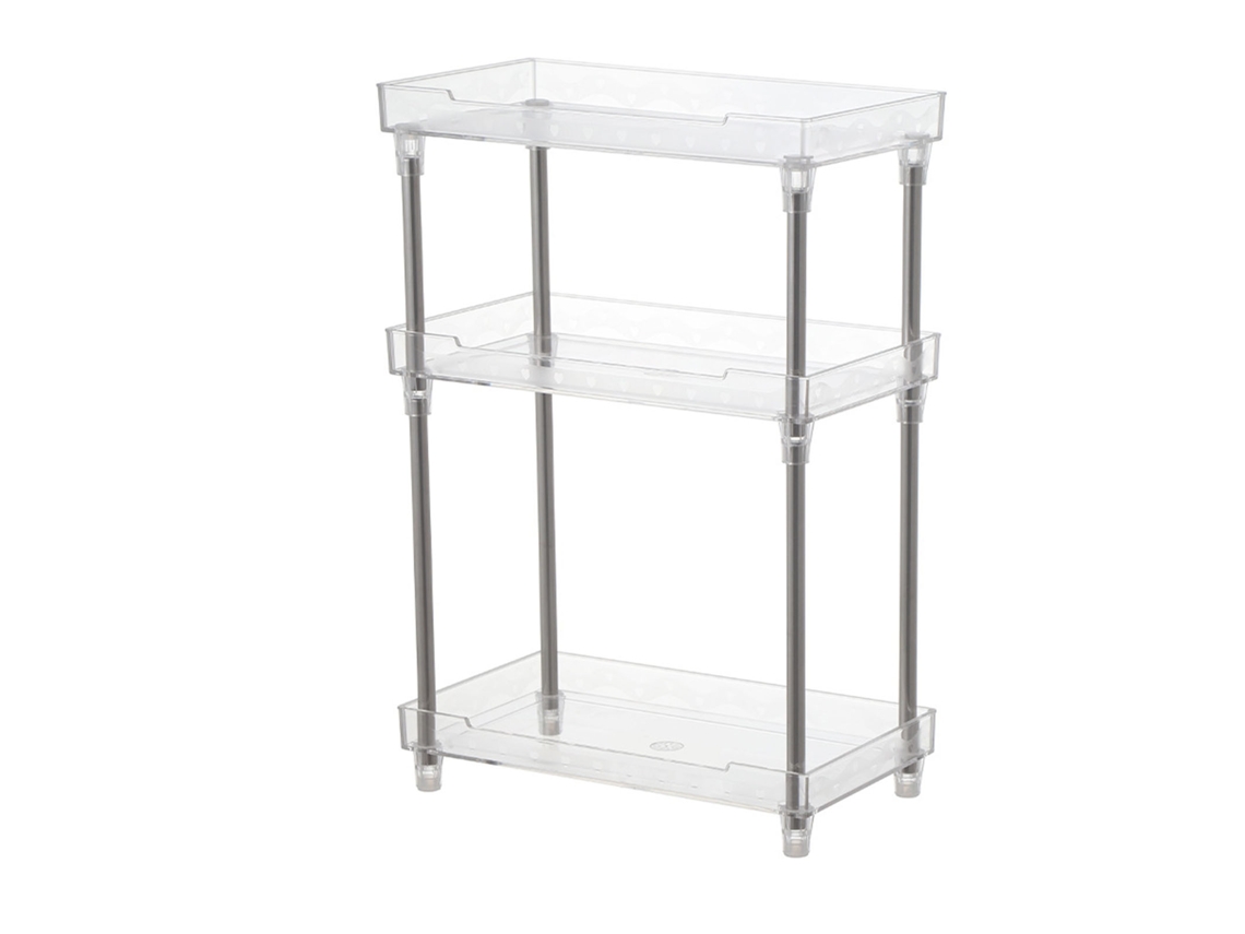 Rack organizador de maquiagem 3 andares, acrílico transparente | S/MARCA