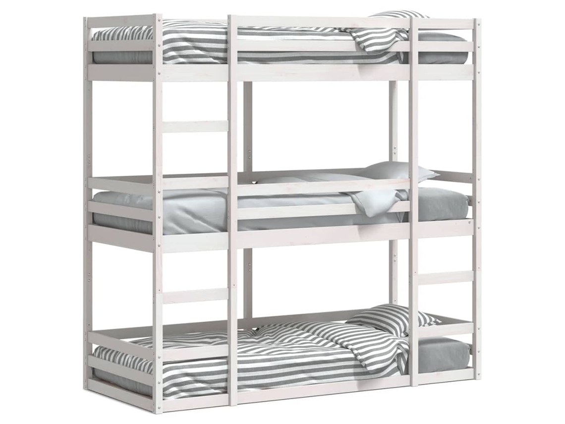 Beliche Triplo Madeira de Pinho Maciça Branco MAISON EXCLUSIVE (75x190 cm)