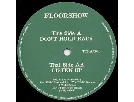 Vinil Dont Hold Back / Listen Up Tripoli Trax