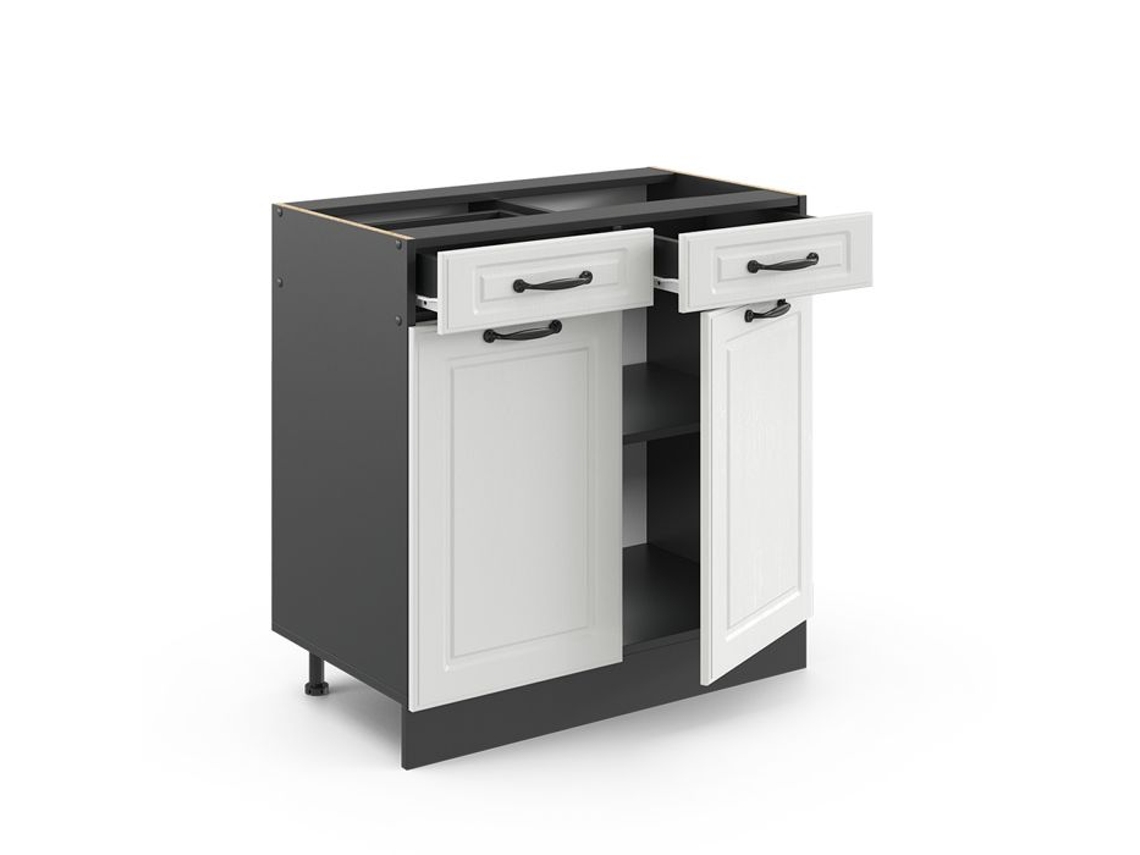 Móvel baixo de gaveta de cozinha VICCO R-Line Antracite/Country White 80 cm