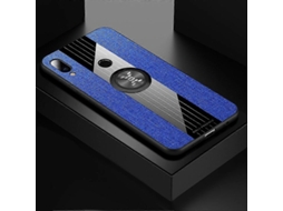 Capa Protetora De Tpu À Prova De Choque Com Suporte De Anel Para Meizu Note 9 Xinli Com Textura De Tecido Costurado (preta)