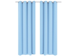 Vidaxl Cortinas Blackout 2 Pcs Com Ilhós De Metal 135x175 Cm Turquesa