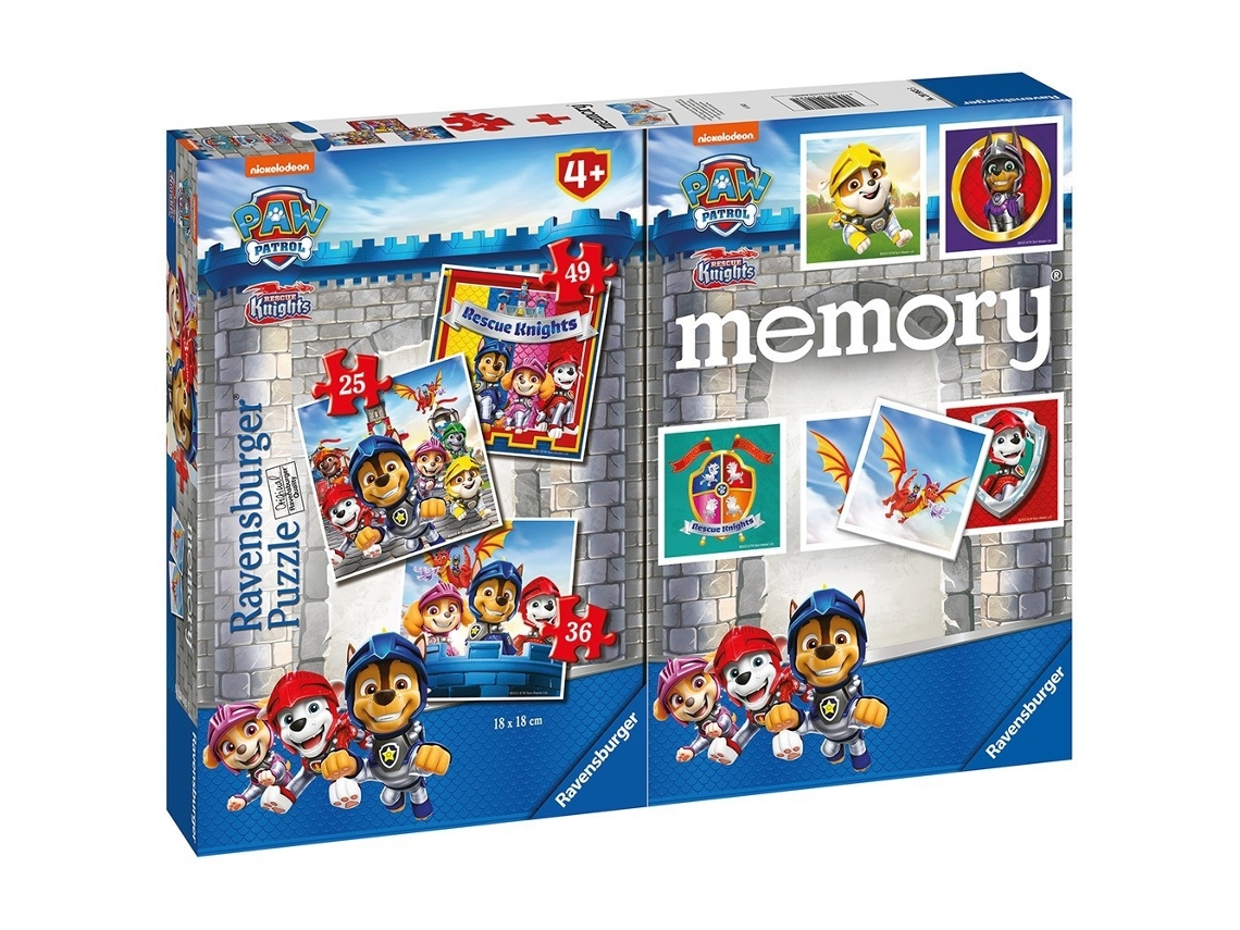 Pacote de memória Paw Patrol e quebra-cabeça triplo PATRULLA CANINAN
