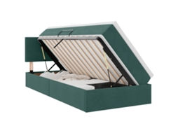 SYFAX™ Cama de Armazenamento Led com Colchão Verde escuro 100 X 200 Cm