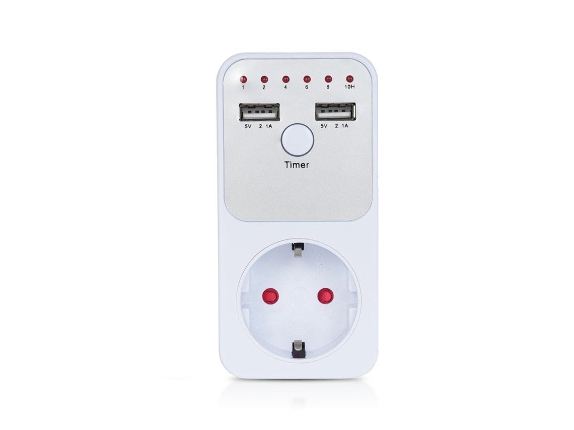 2026 tomada com Timer Programável Inteligente 3680w, Proteção Contra Surto, Dois Portos Usb, Plugue Eu