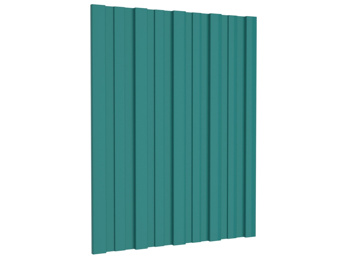 Vidaxl Painel De Telhado 12 Unid. Verde 60 X 45 Cm Aço Galvanizado