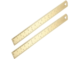 Conjunto de 2 Racks Latão com Ouro com Gravação Escala Dupla e Design Elegante, Tamanho Portátil para Estudantes
